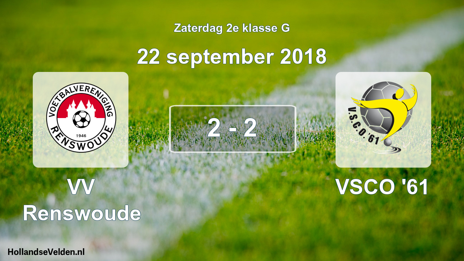 Total number of matches played: VV Renswoude - VSCO '61 2 - 2 (22 September 2018)