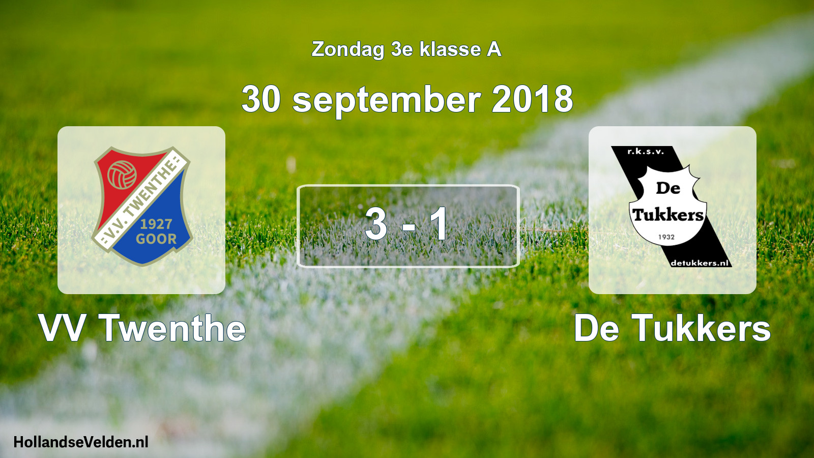 Total number of matches played: VV Twenthe - De Tukkers 3 - 1 (30 September 2018)