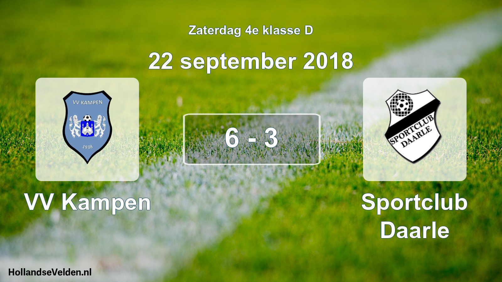 Total number of matches played: VV Kampen - Sportclub Daarle 6 - 3 (22 September 2018)