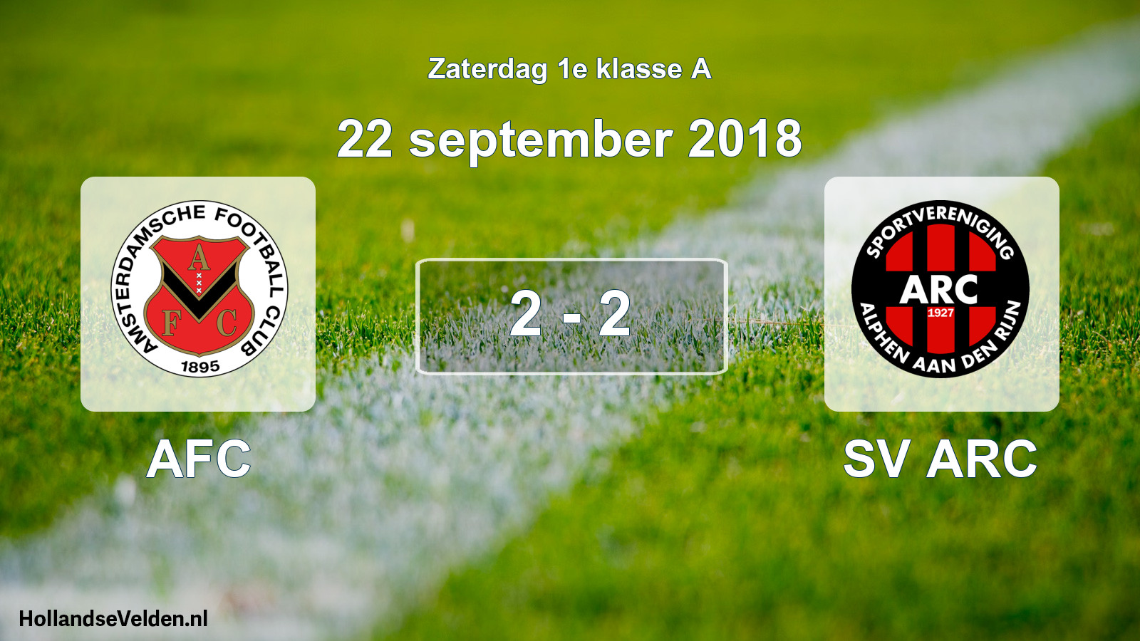 Total number of matches played: AFC - SV ARC 2 - 2 (22 September 2018)