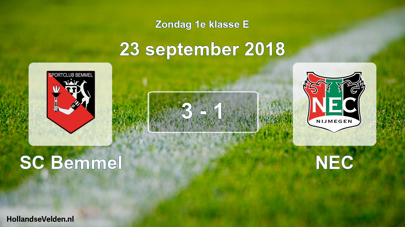Total number of matches played: SC Bemmel - NEC 3 - 1 (23 September 2018)