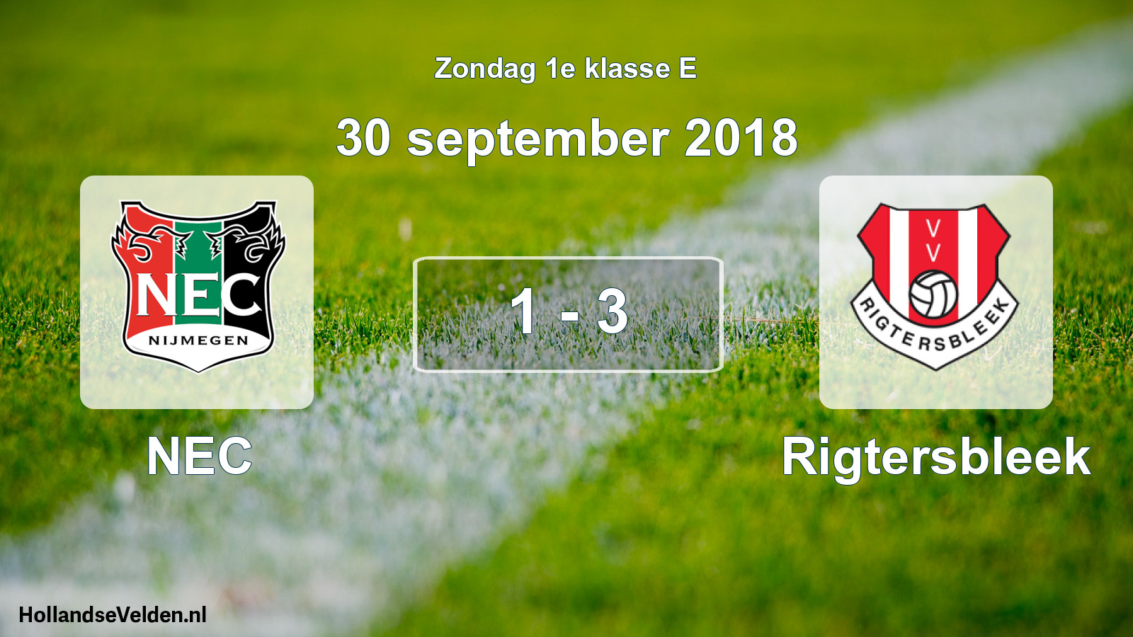 Total number of matches played: NEC - Rigtersbleek 1 - 3 (30 September 2018)
