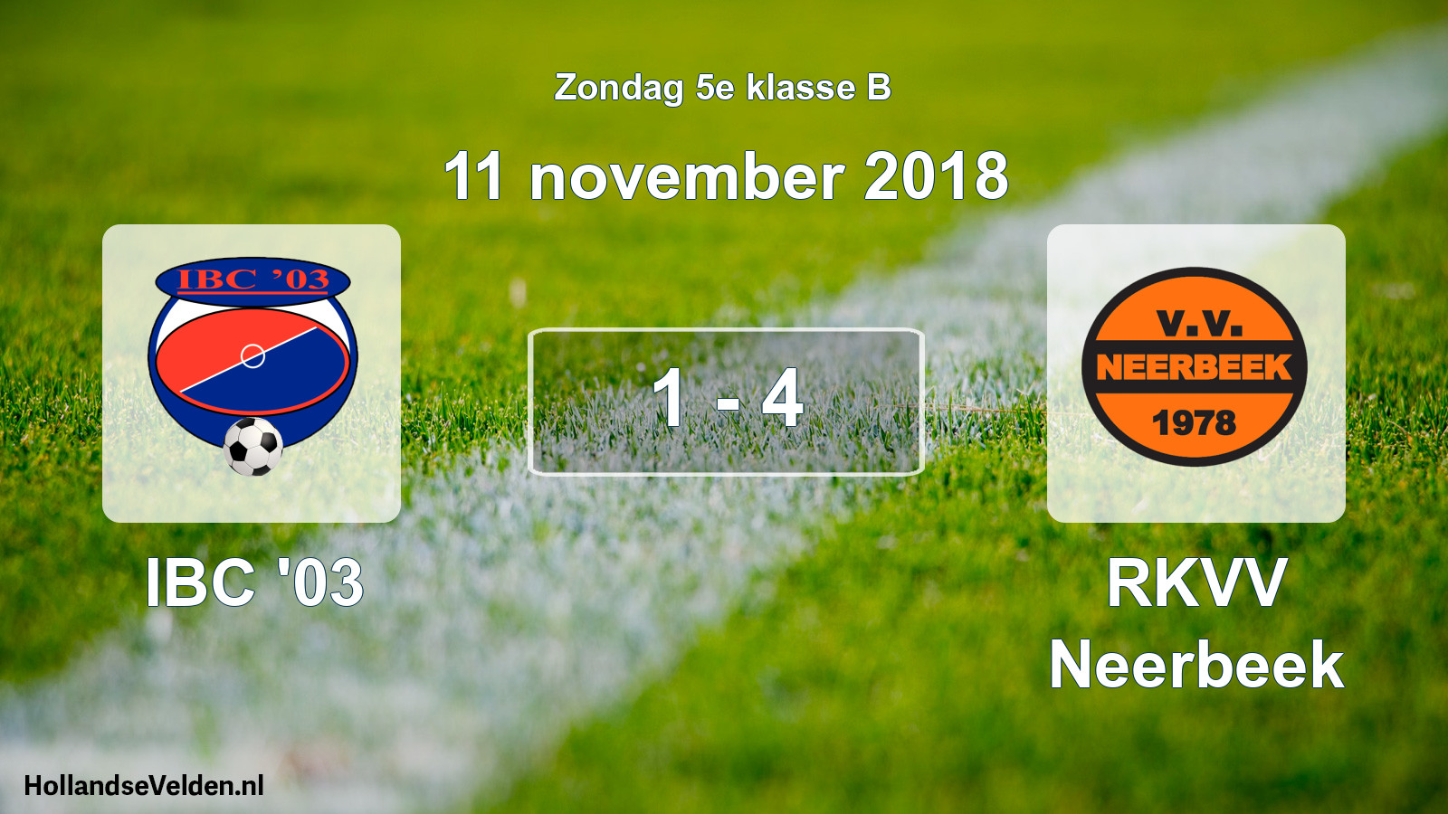 Total number of matches played: IBC '03 - RKVV Neerbeek 1 - 4 (11 November 2018)