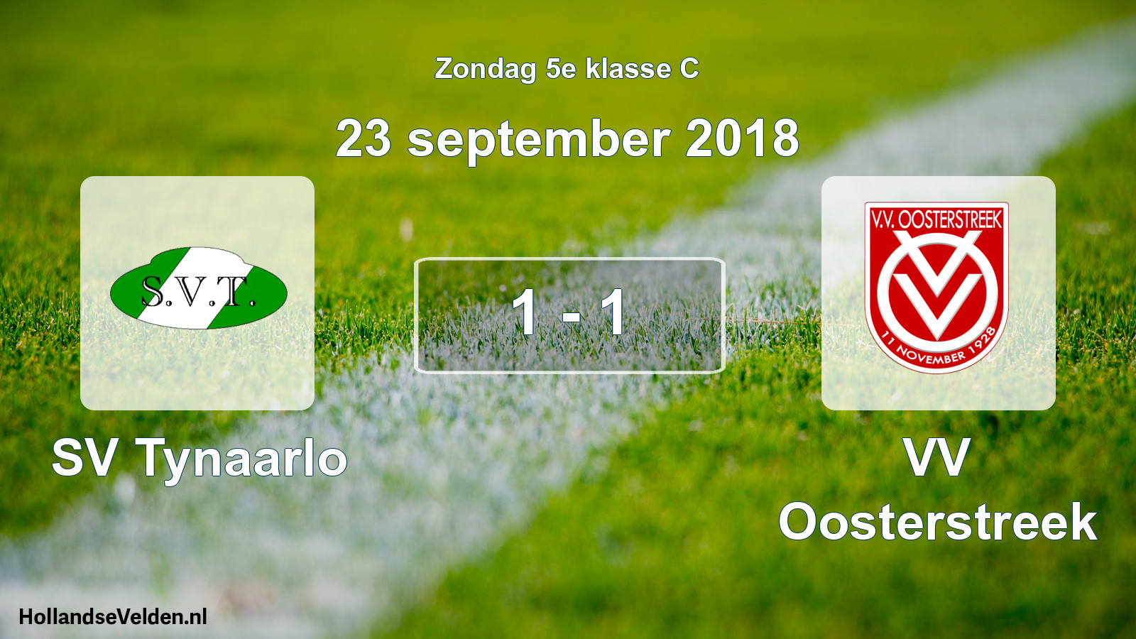 Total number of matches played: SV Tynaarlo - VV Oosterstreek 1 - 1 (23 September 2018)