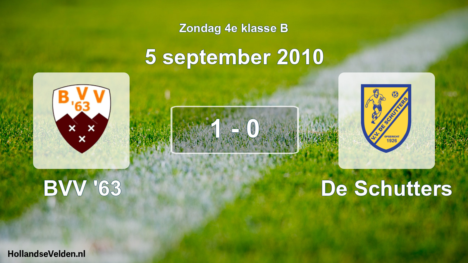 Total number of matches played: BVV '63 - De Schutters 1 - 0 (5 September 2010)