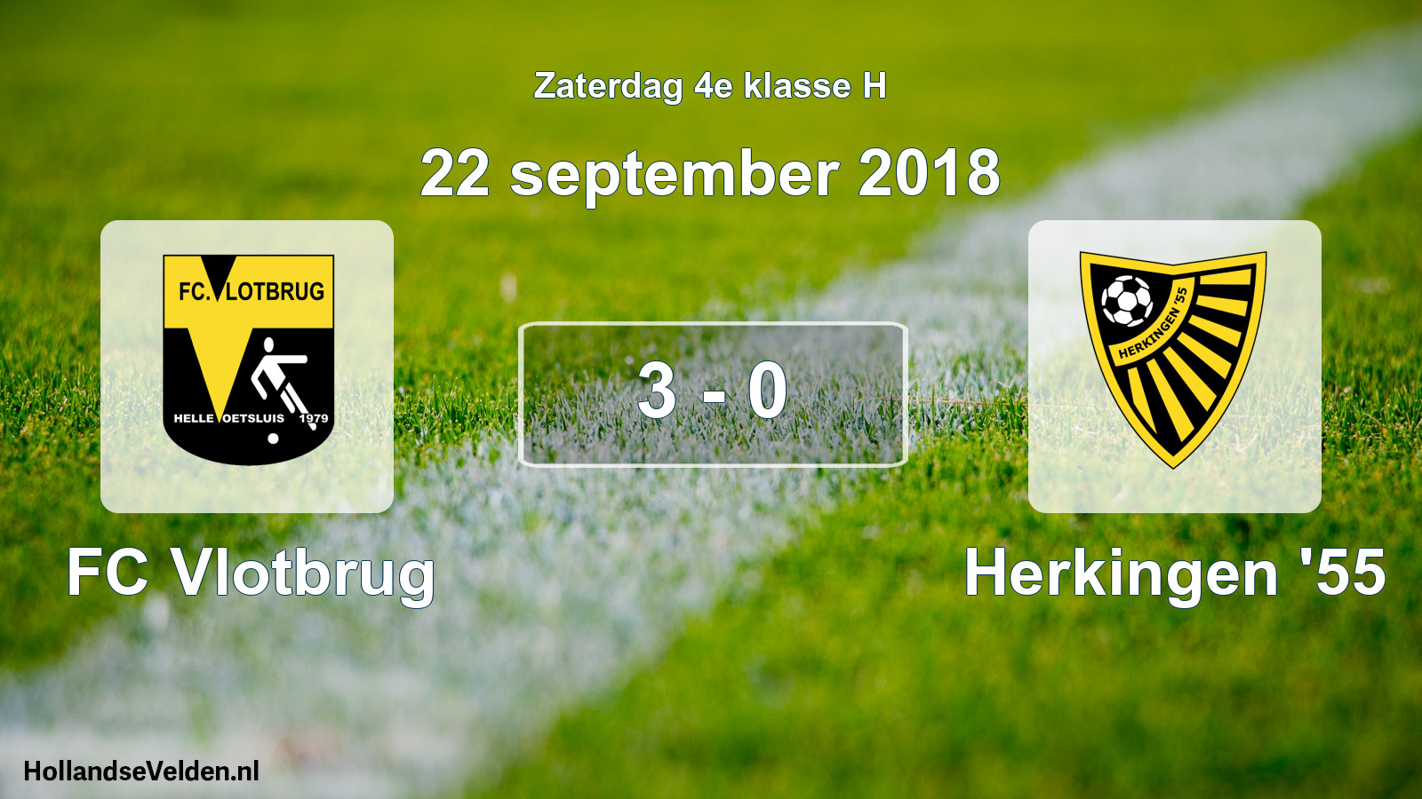Total number of matches played: FC Vlotbrug - Herkingen '55 3 - 0 (22 September 2018)