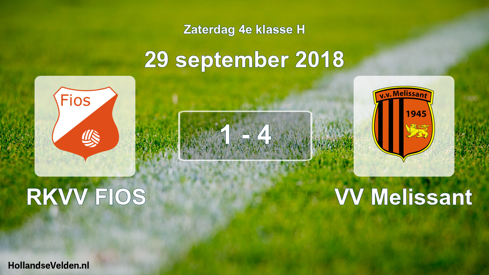 Total number of matches played: RKVV FIOS - VV Melissant 1 - 4 (29 September 2018)