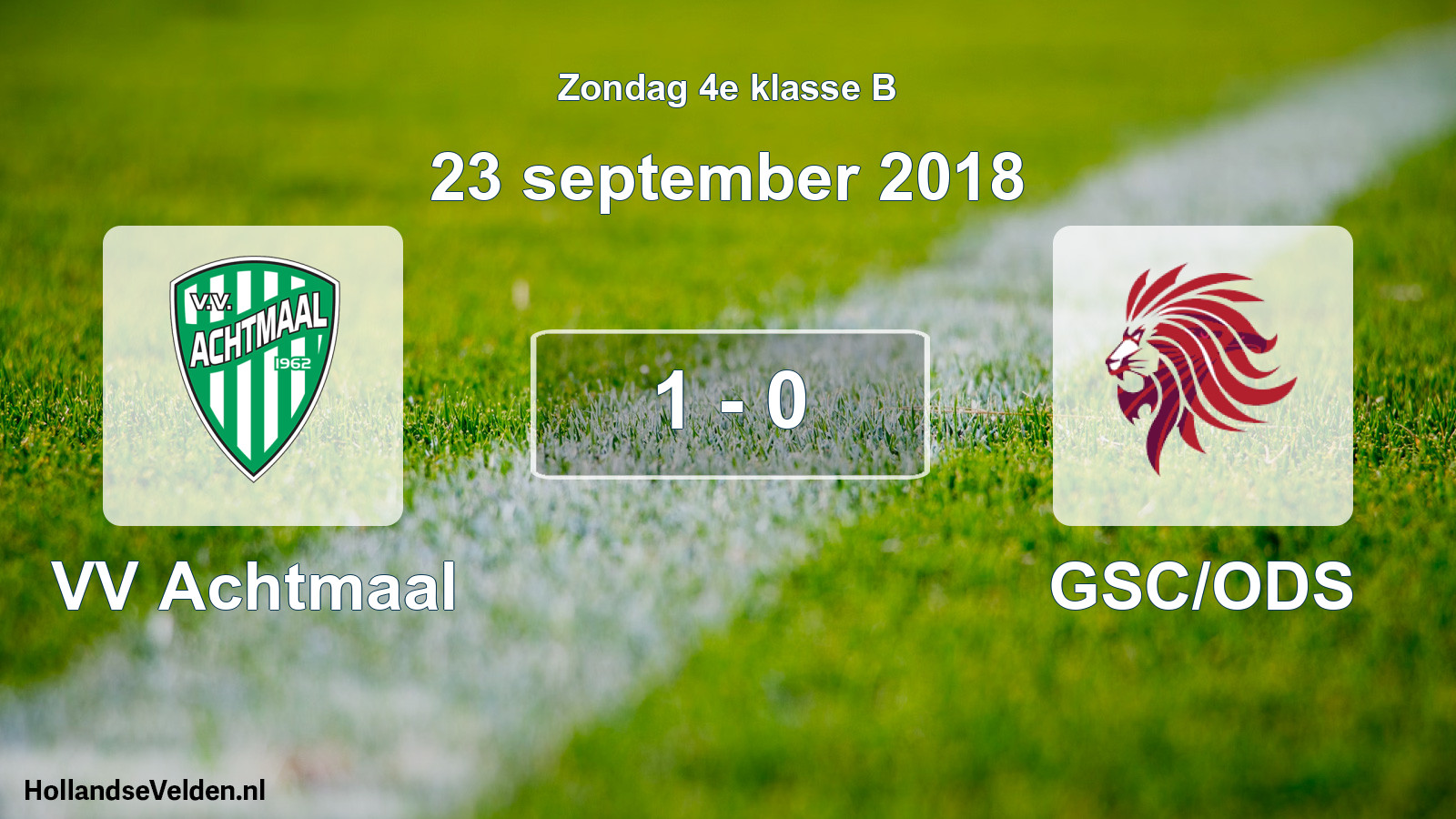 Total number of matches played: VV Achtmaal - GSC/ODS 1 - 0 (23 September 2018)
