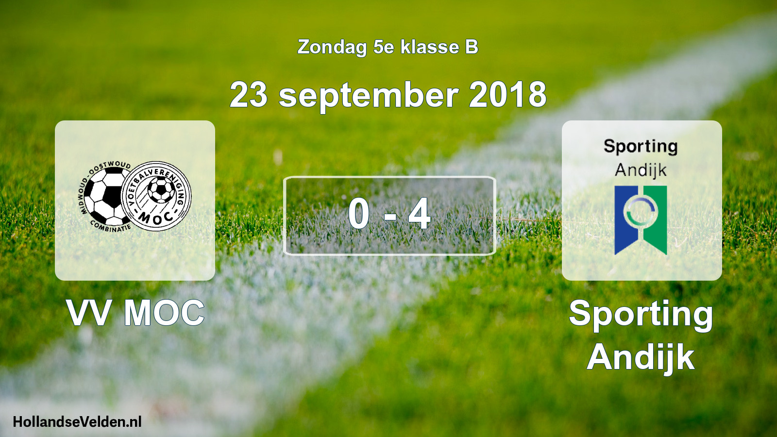 Total number of matches played: VV MOC - Sporting Andijk 0 - 4 (23 September 2018)
