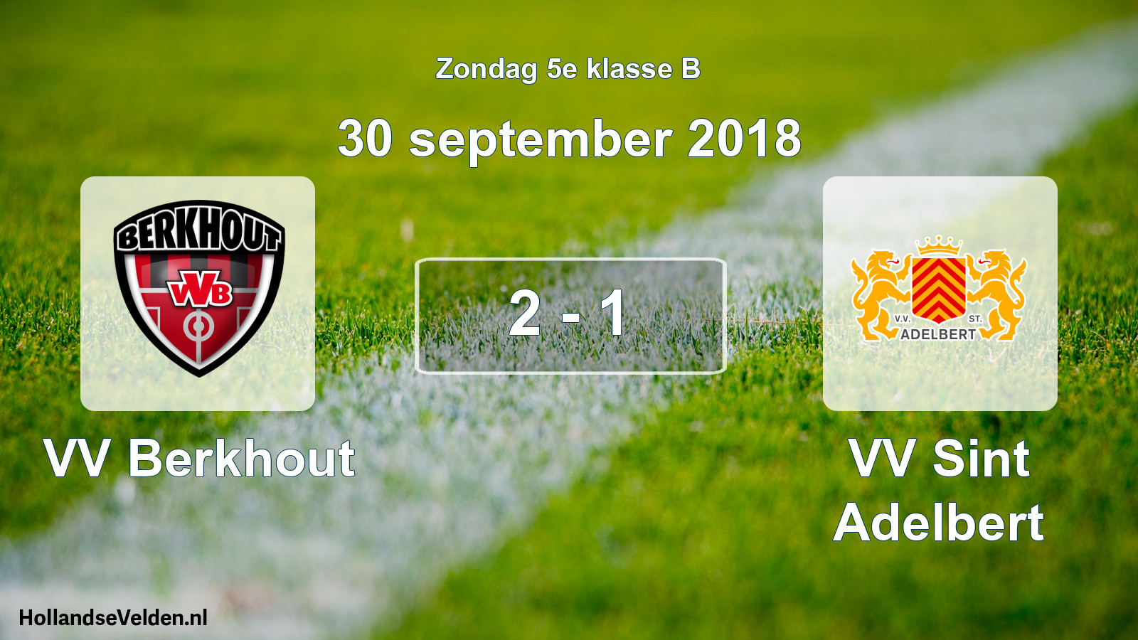 Total number of matches played: VV Berkhout - VV Sint Adelbert 2 - 1 (30 September 2018)