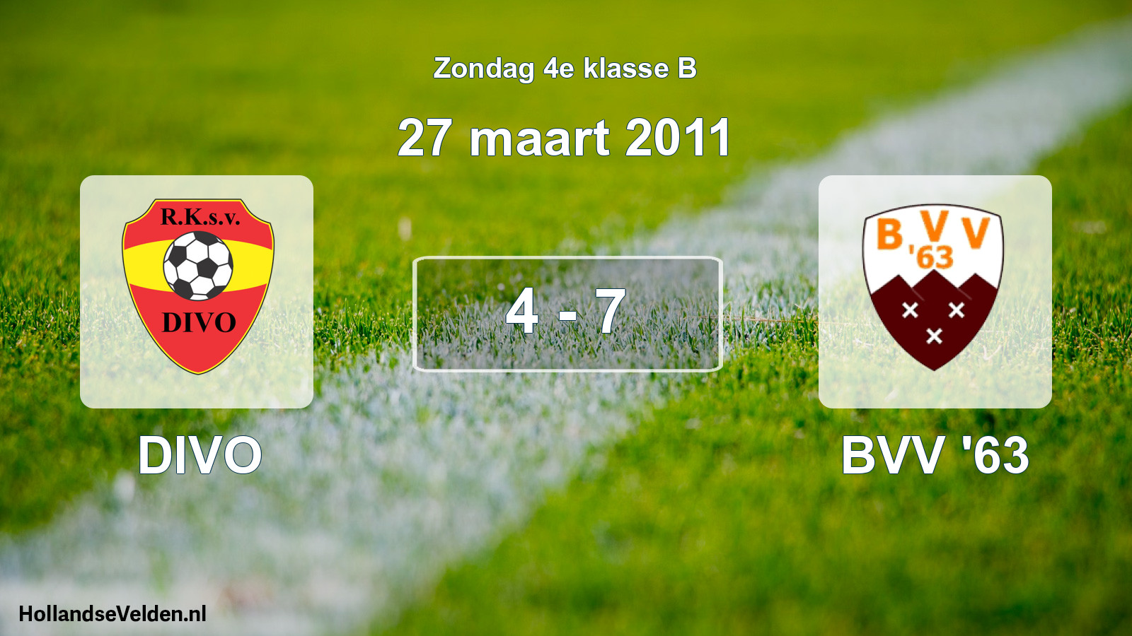Total number of matches played: DIVO - BVV '63 4 - 7 (27 March 2011)