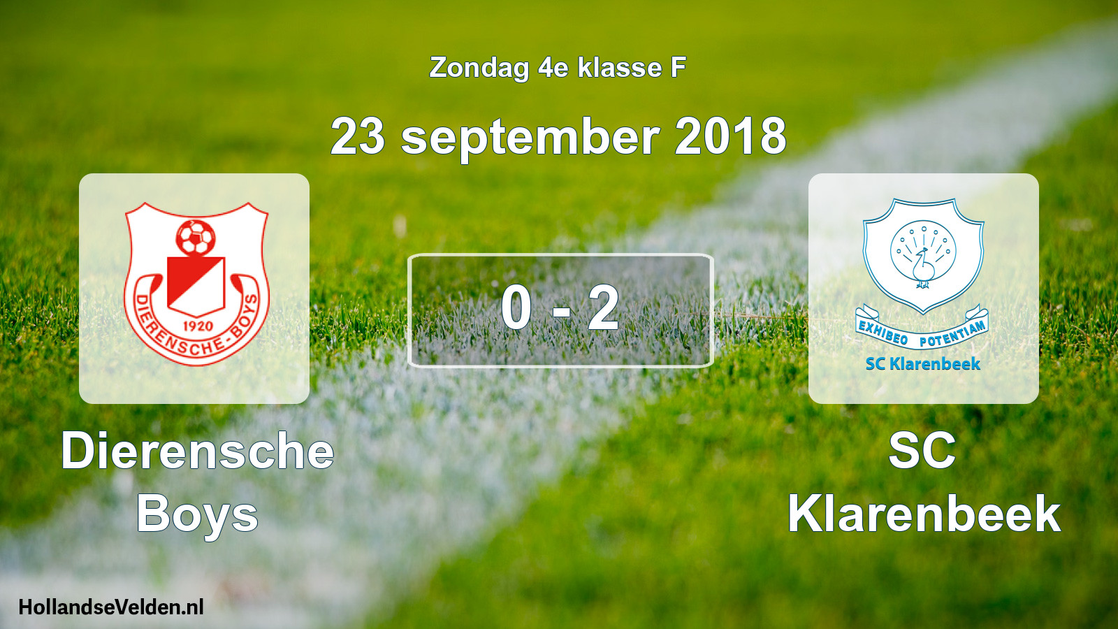 Total number of matches played: Dierensche Boys - SC Klarenbeek 0 - 2 (23 September 2018)