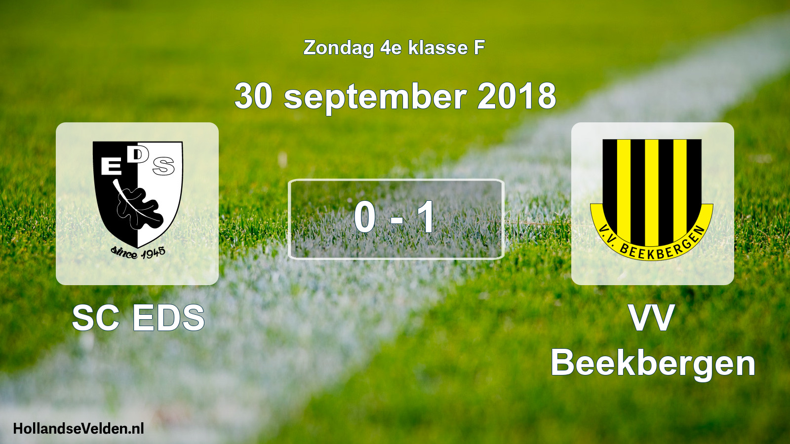 Total number of matches played: SC EDS - VV Beekbergen 0 - 1 (30 September 2018)