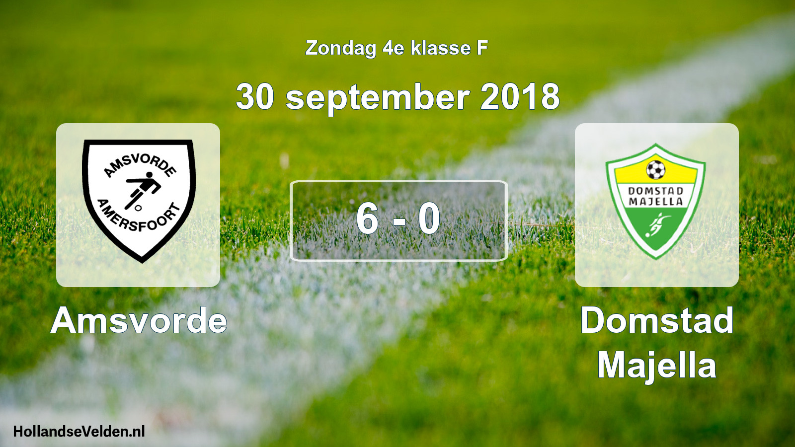 Total number of matches played: Amsvorde - Domstad Majella 6 - 0 (30 September 2018)