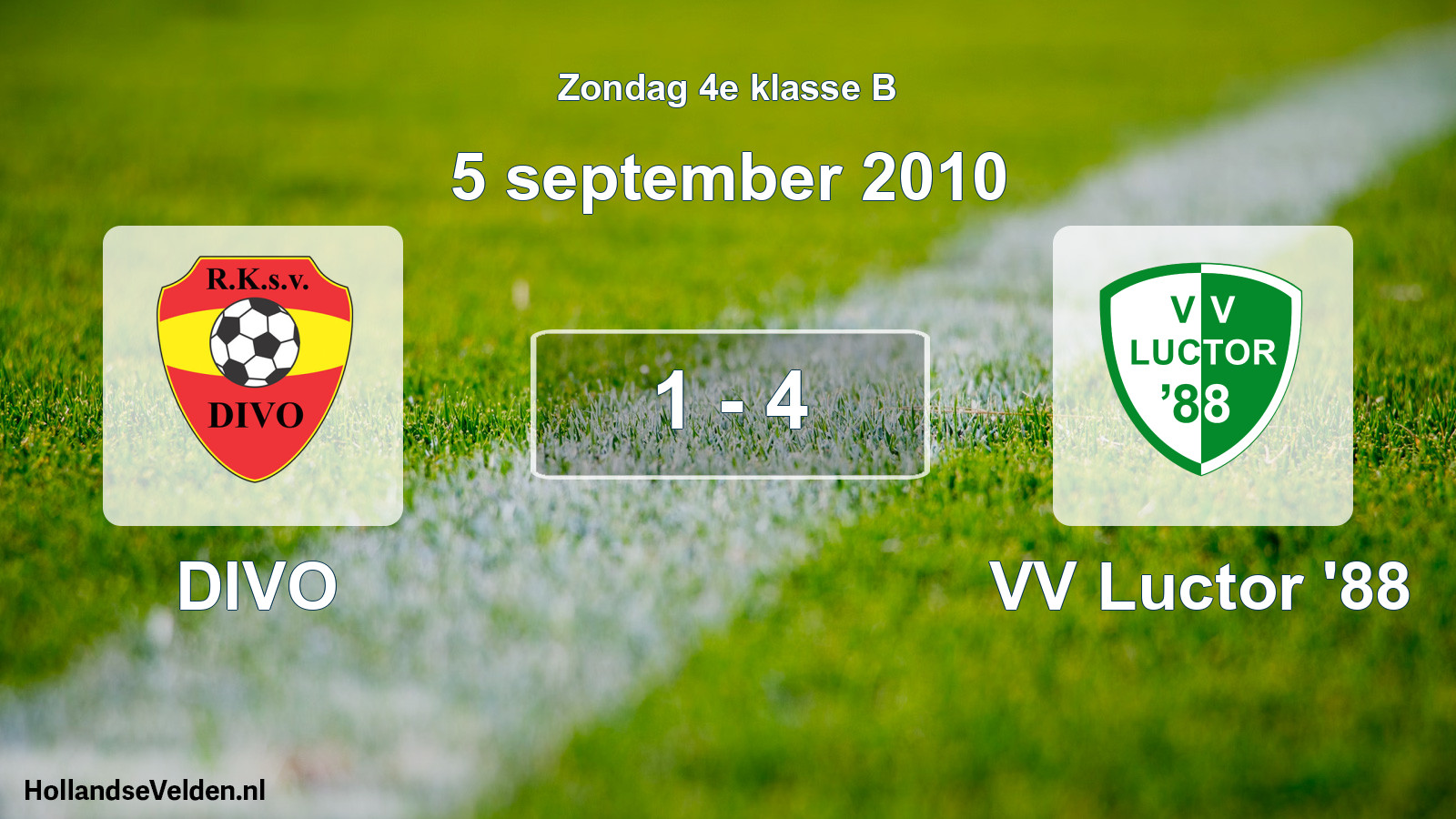 Total number of matches played: DIVO - VV Luctor '88 1 - 4 (5 September 2010)
