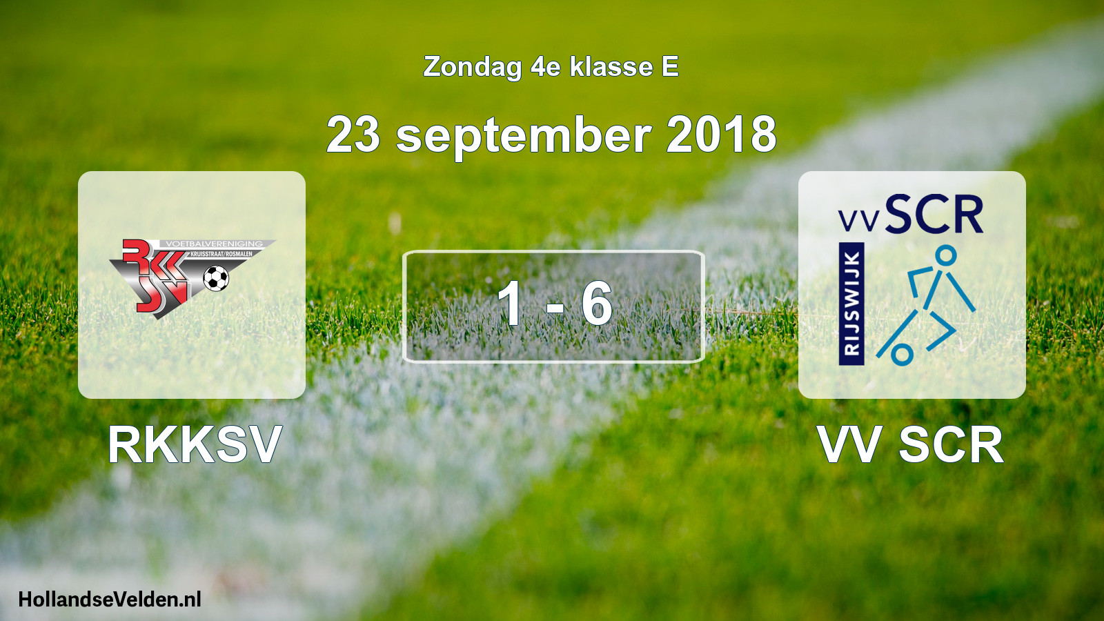 Total number of matches played: RKKSV - VV SCR 1 - 6 (23 September 2018)