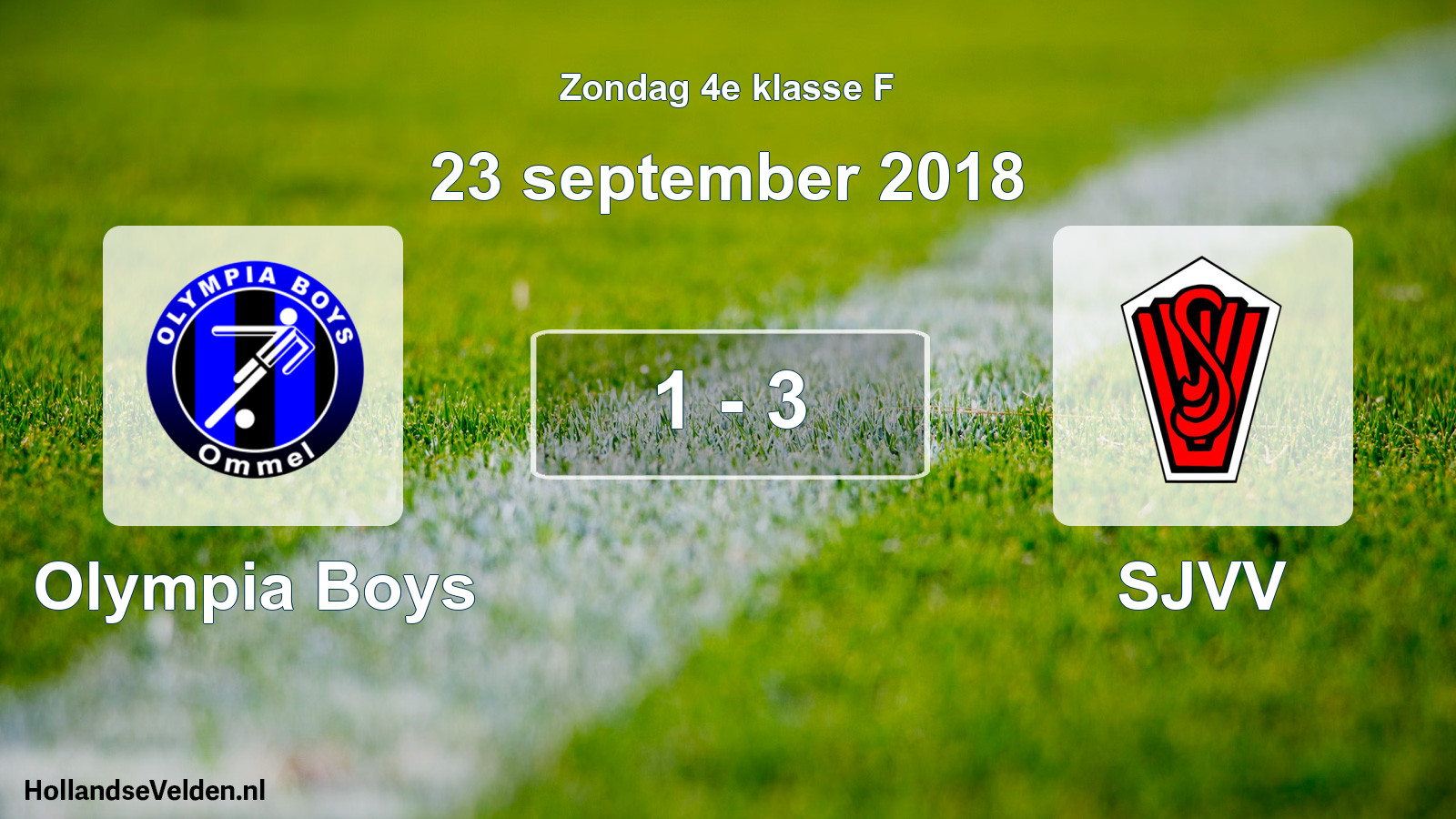 Total number of matches played: Olympia Boys - SJVV 1 - 3 (23 September 2018)