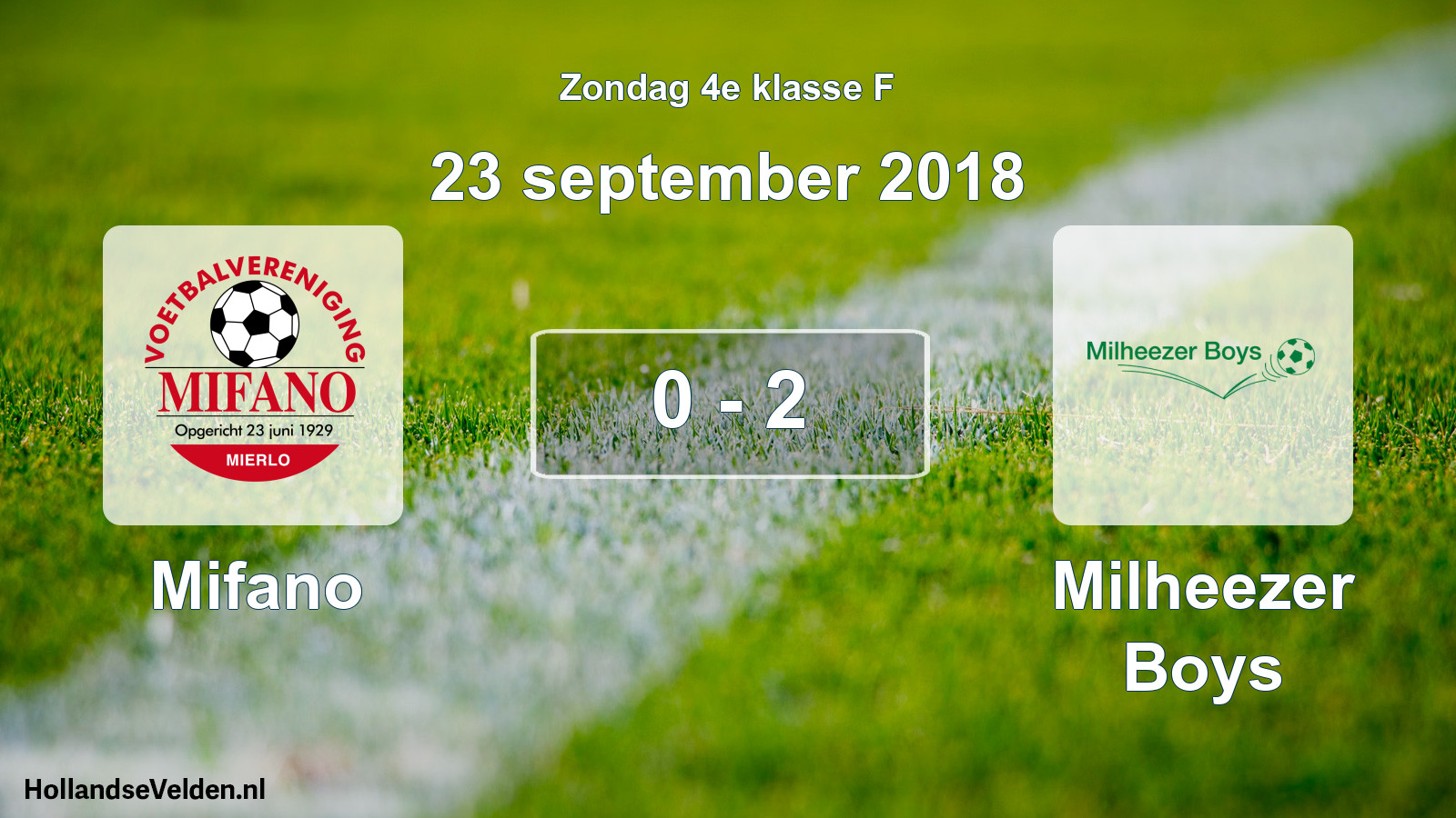 Total number of matches played: Mifano - Milheezer Boys 0 - 2 (23 September 2018)