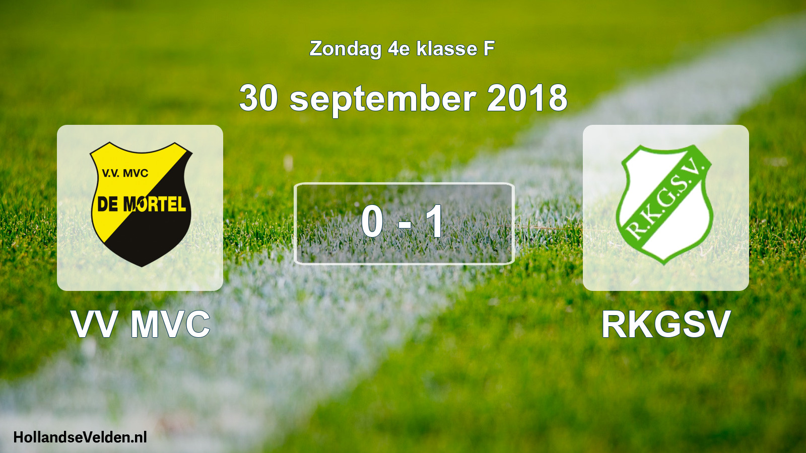Total number of matches played: VV MVC - RKGSV 0 - 1 (30 September 2018)