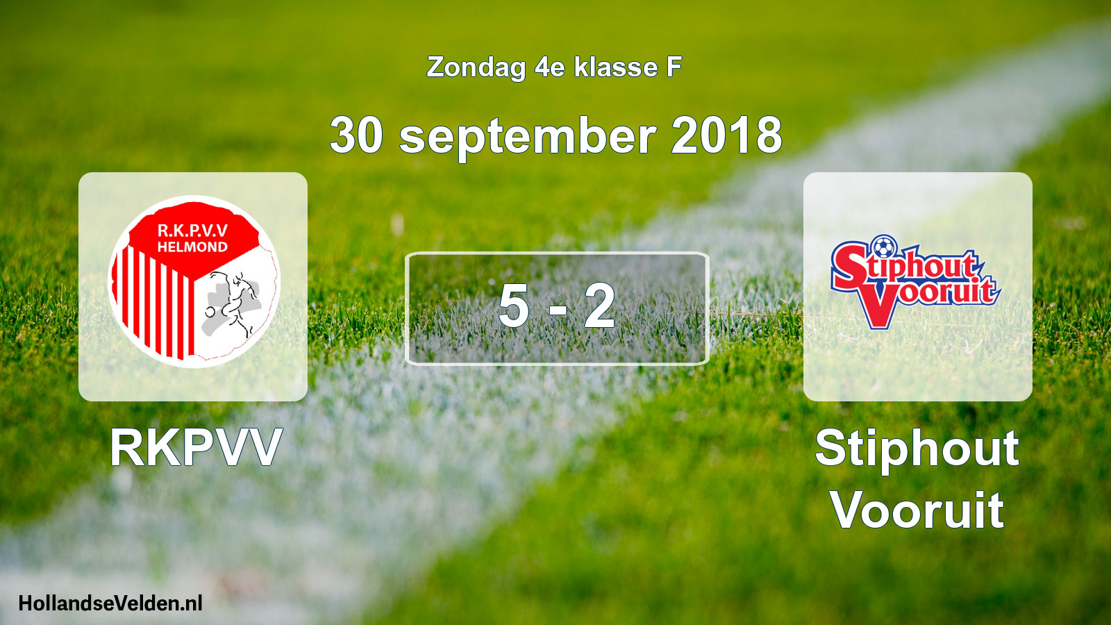 Total number of matches played: RKPVV - Stiphout Vooruit 5 - 2 (30 September 2018)