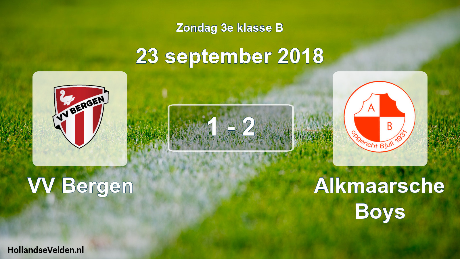 Total number of matches played: VV Bergen - Alkmaarsche Boys 1 - 2 (23 September 2018)