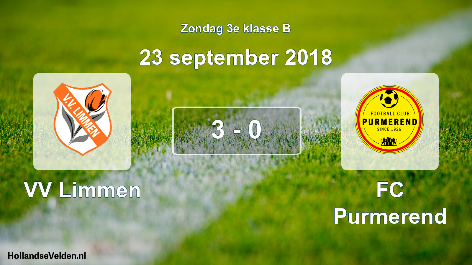 Total number of matches played: VV Limmen - FC Purmerend 3 - 0 (23 September 2018)