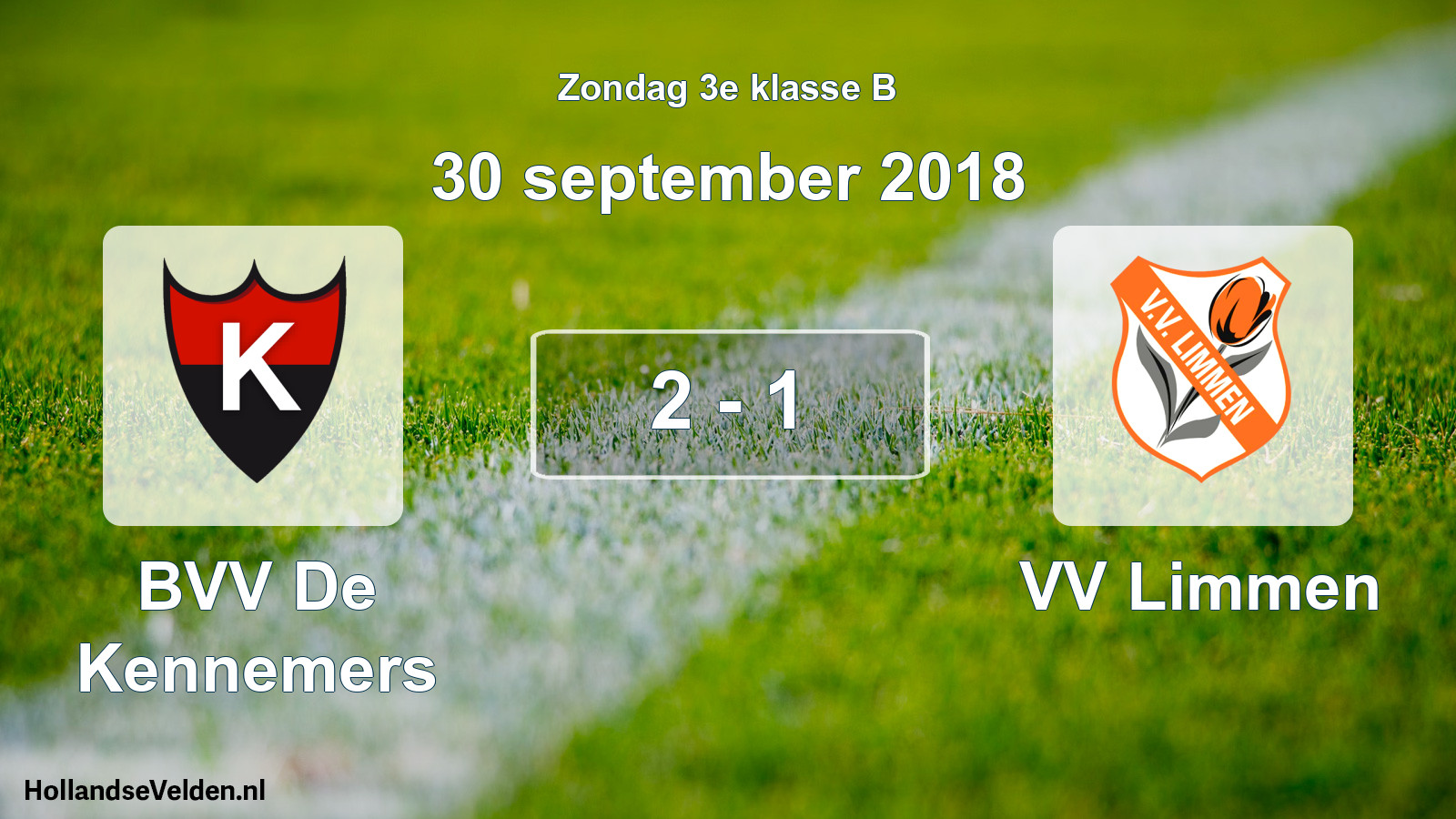Total number of matches played: BVV De Kennemers - VV Limmen 2 - 1 (30 September 2018)