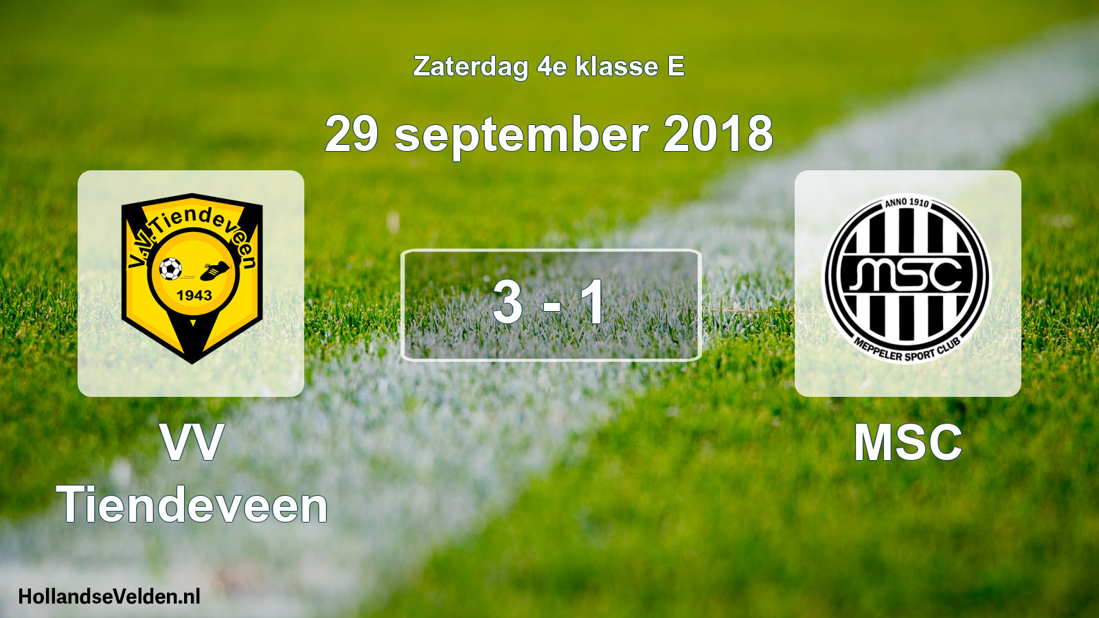 Total number of matches played: VV Tiendeveen - MSC 3 - 1 (29 September 2018)