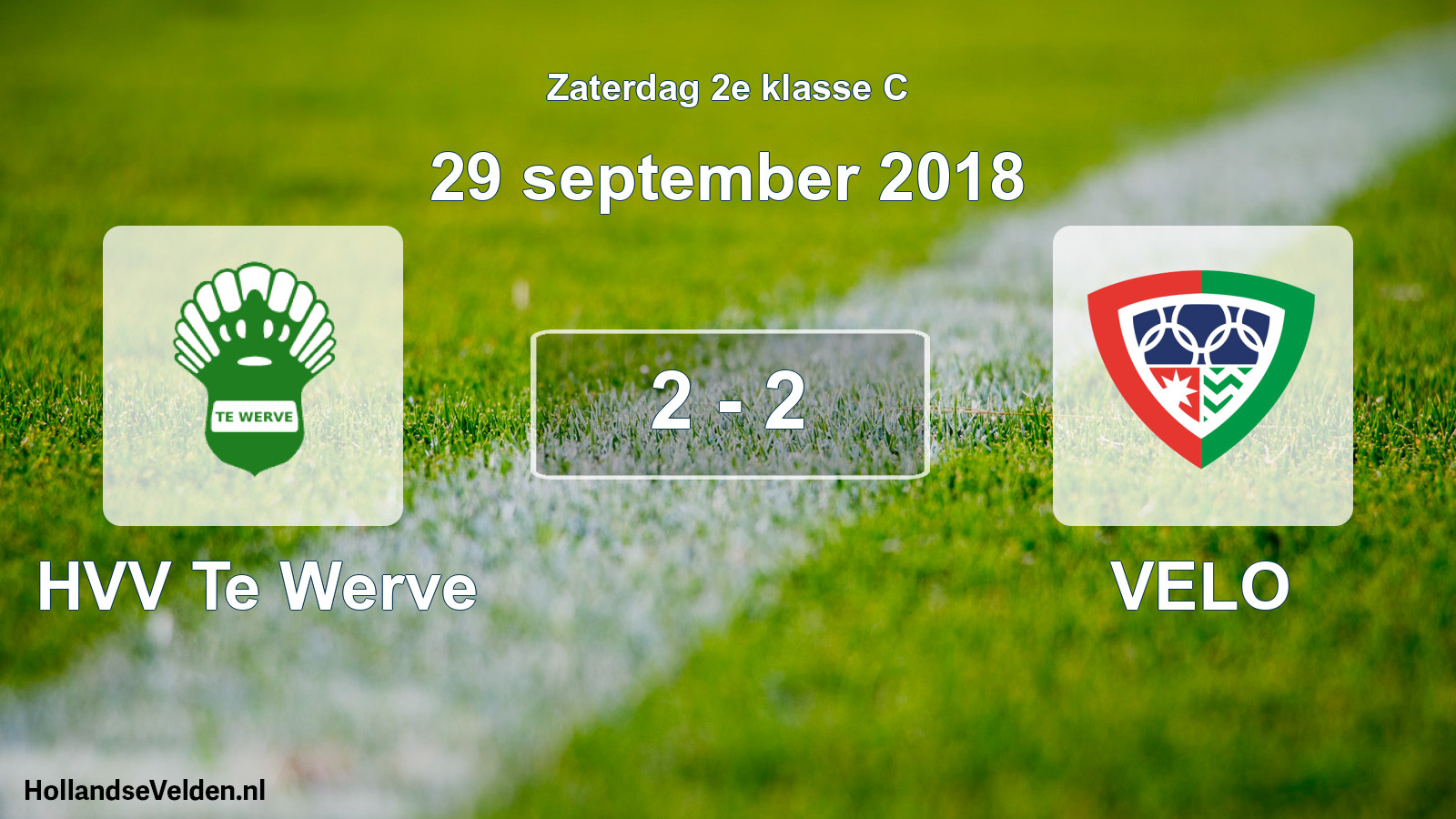Total number of matches played: HVV Te Werve - VELO 2 - 2 (29 September 2018)