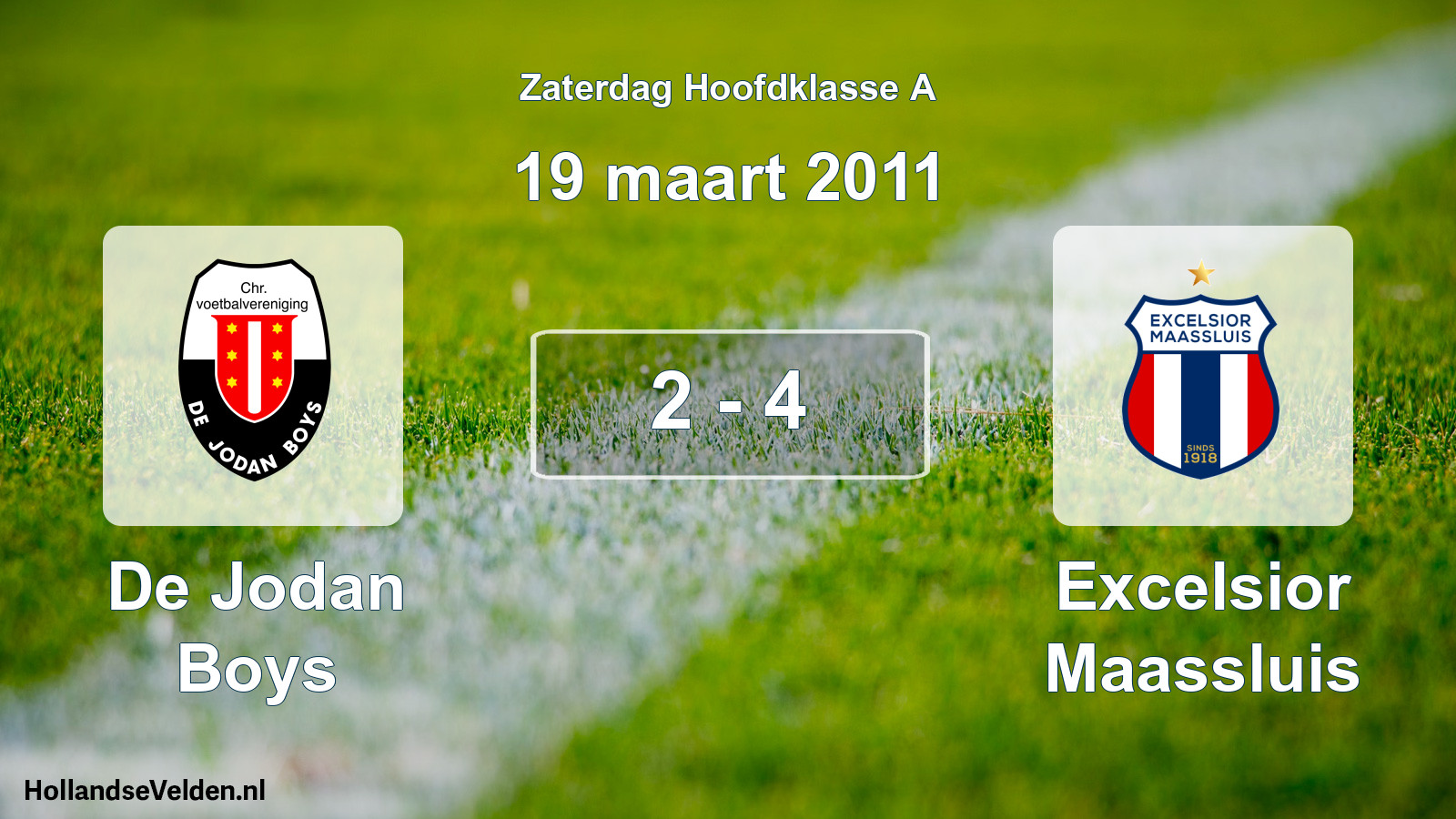 Total number of matches played: De Jodan Boys - Excelsior Maassluis 2 - 4 (19 March 2011)