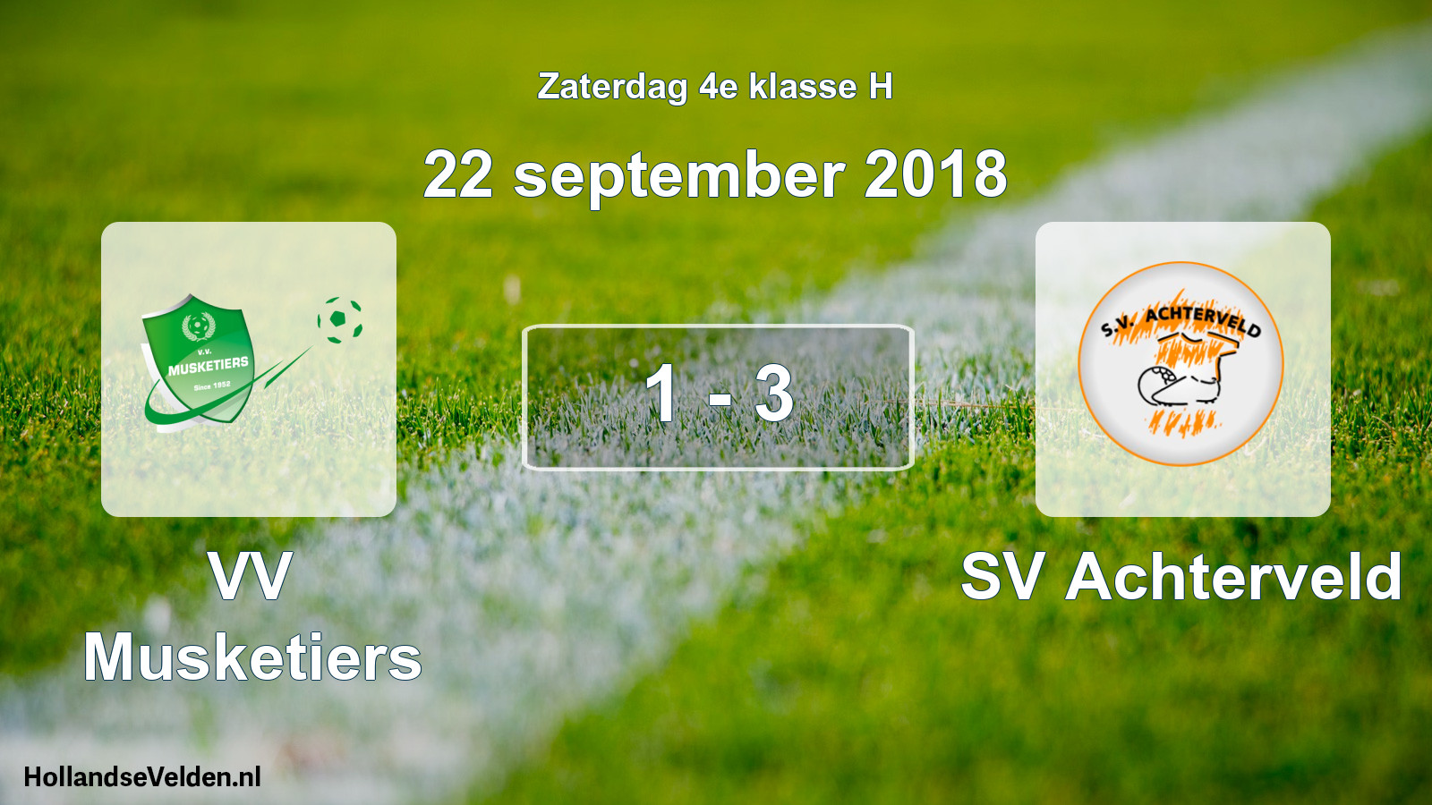 Total number of matches played: VV Musketiers - SV Achterveld 1 - 3 (22 September 2018)