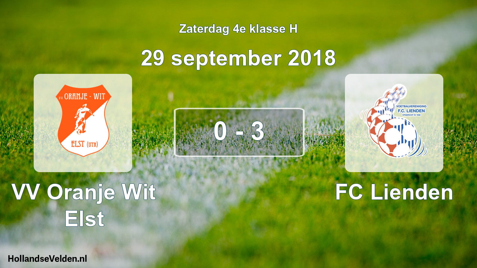 Total number of matches played: VV Oranje Wit Elst - FC Lienden 0 - 3 (29 September 2018)