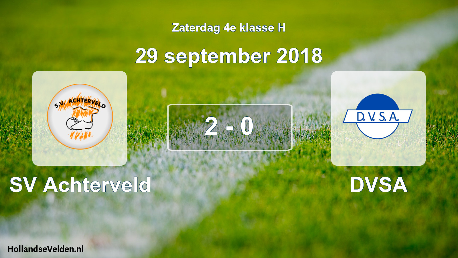 Total number of matches played: SV Achterveld - DVSA 2 - 0 (29 September 2018)