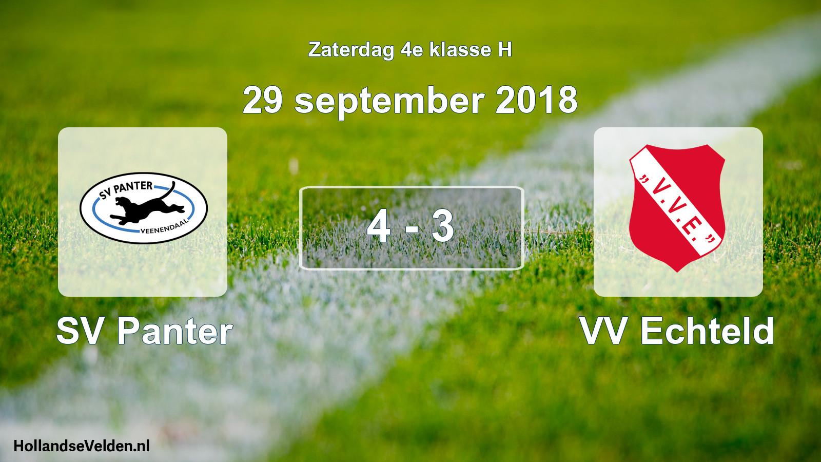 Total number of matches played: SV Panter - VV Echteld 4 - 3 (29 September 2018)
