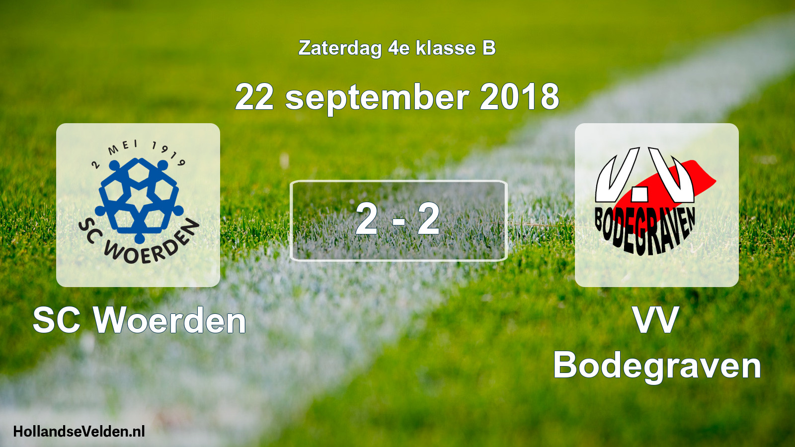 Total number of matches played: SC Woerden - VV Bodegraven 2 - 2 (22 September 2018)