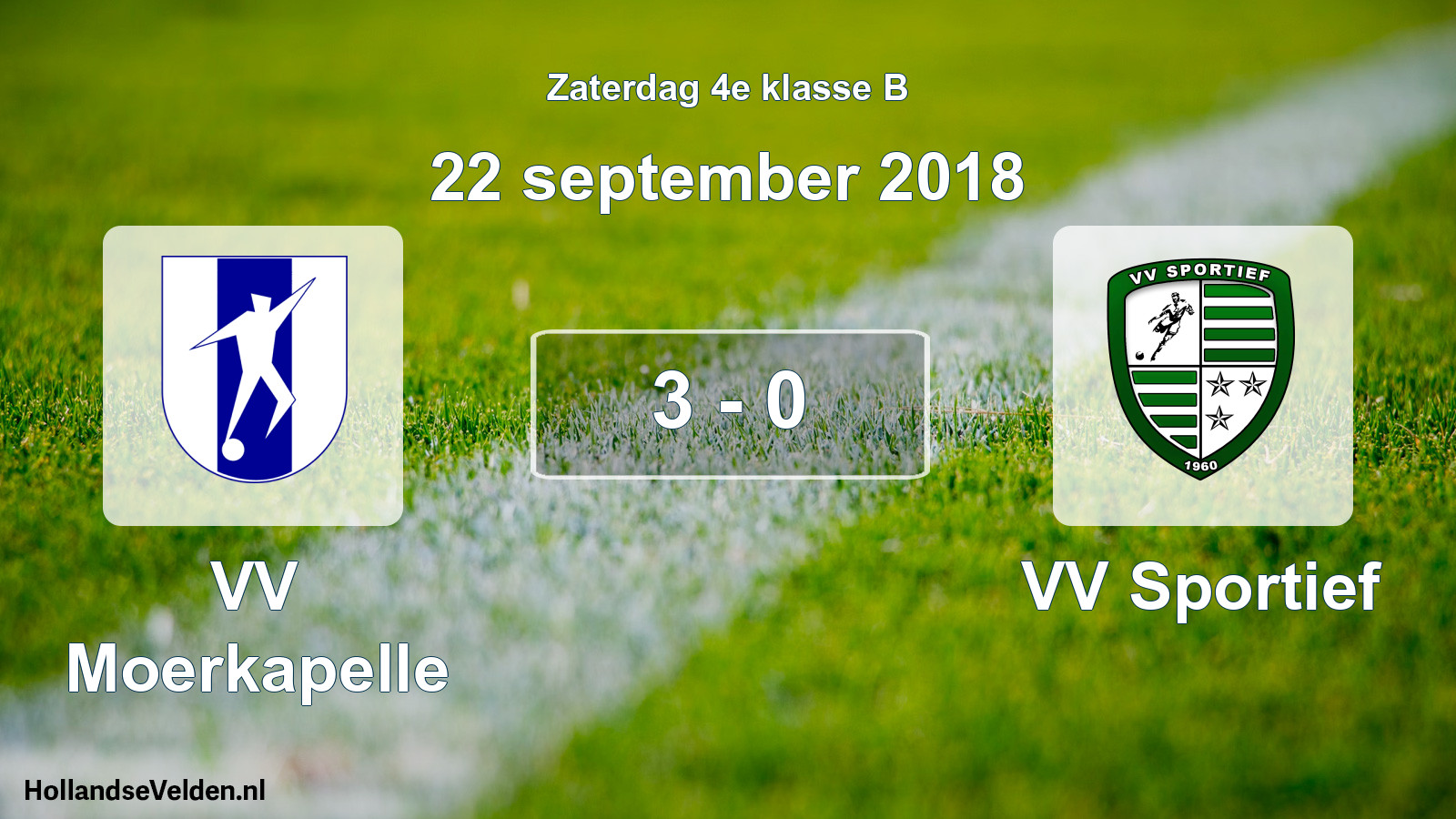 Total number of matches played: VV Moerkapelle - VV Sportief 3 - 0 (22 September 2018)
