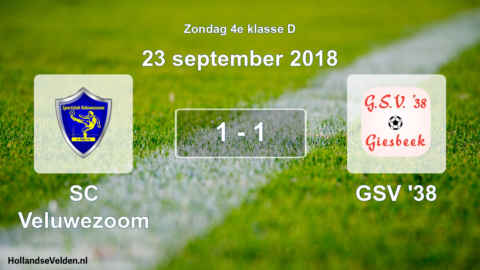 Total number of matches played: SC Veluwezoom - GSV '38 1 - 1 (23 September 2018)