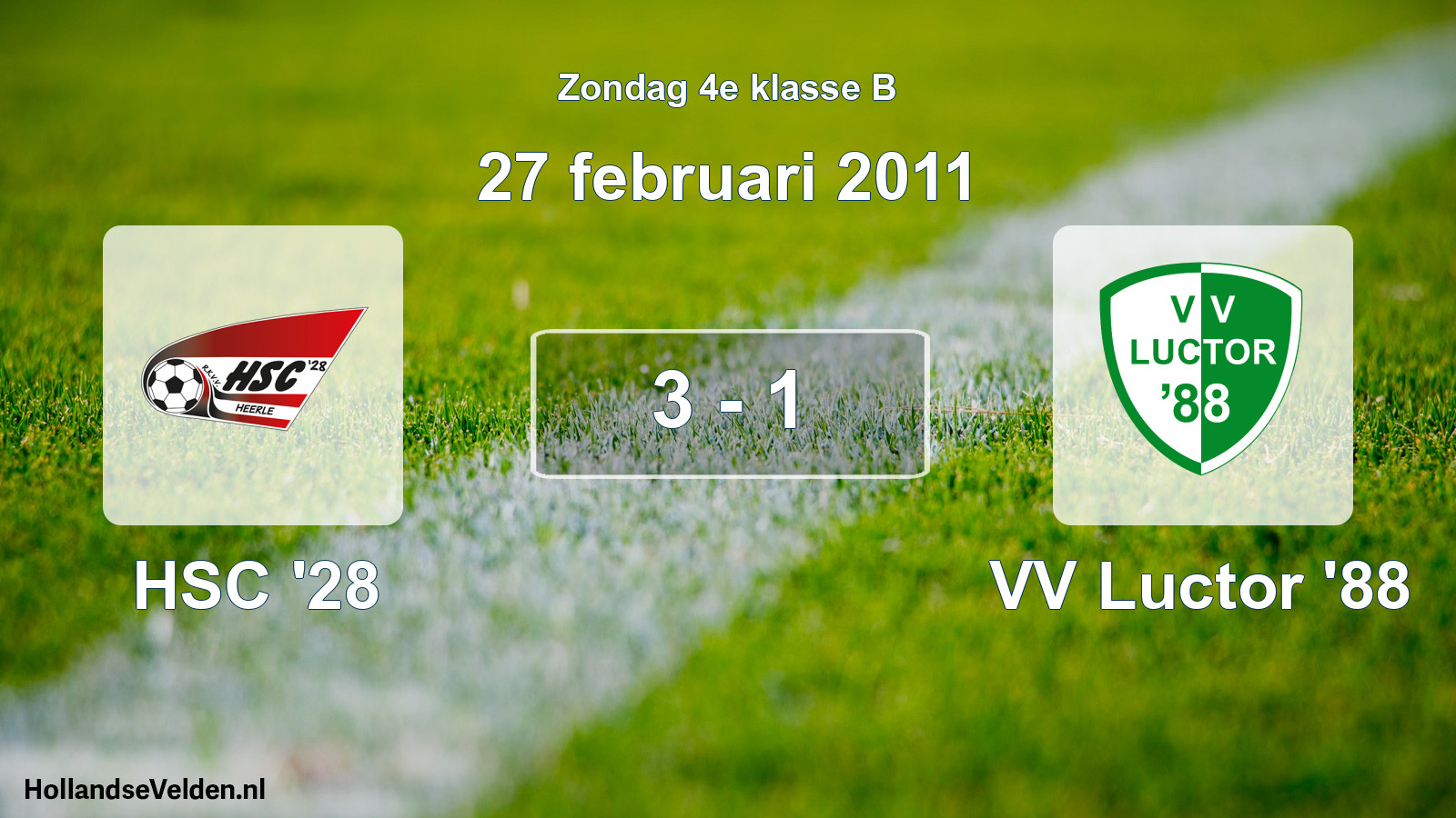Total number of matches played: HSC '28 - VV Luctor '88 3 - 1 (27 February 2011)