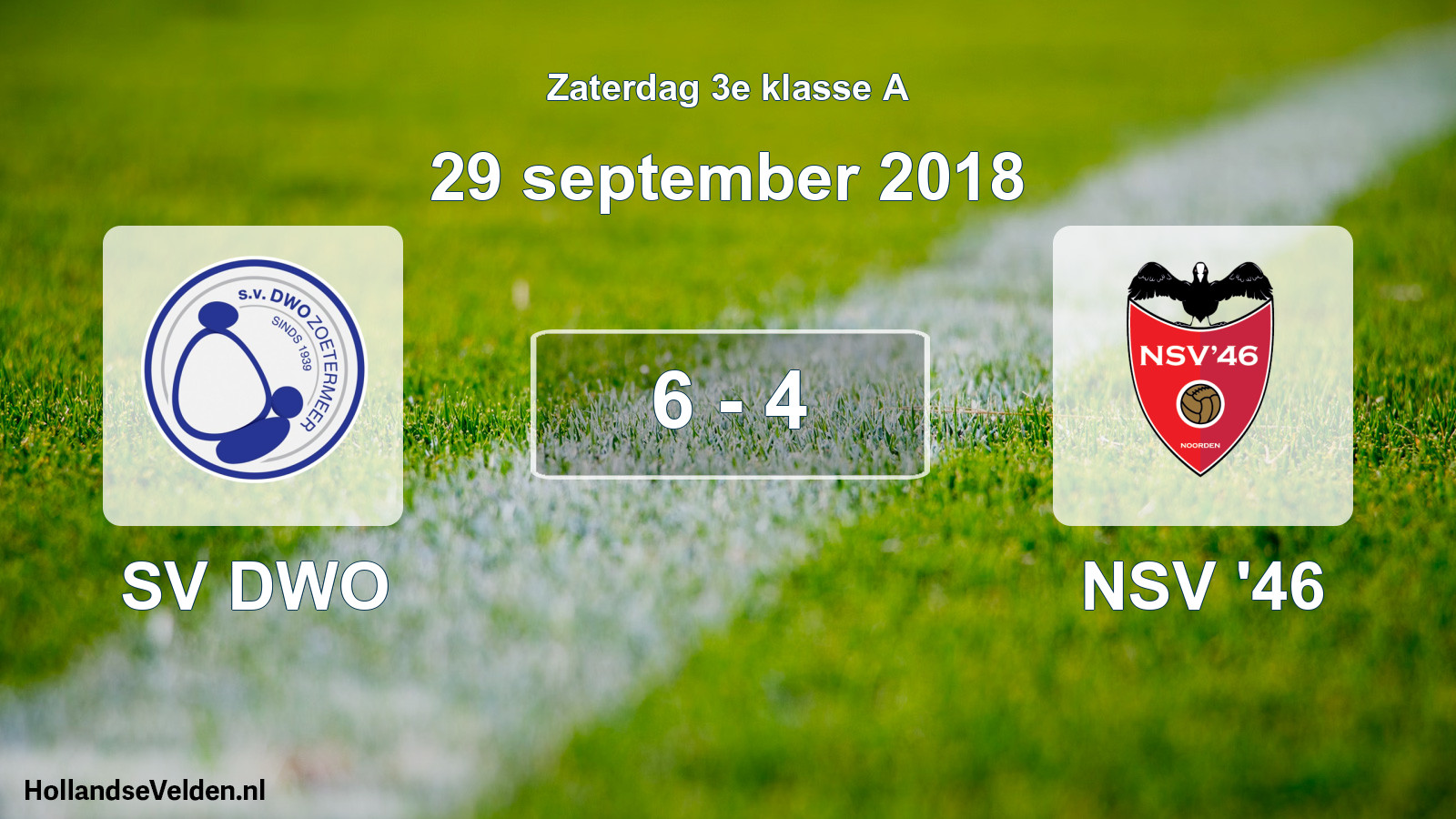 Total number of matches played: SV DWO - NSV '46 6 - 4 (29 September 2018)