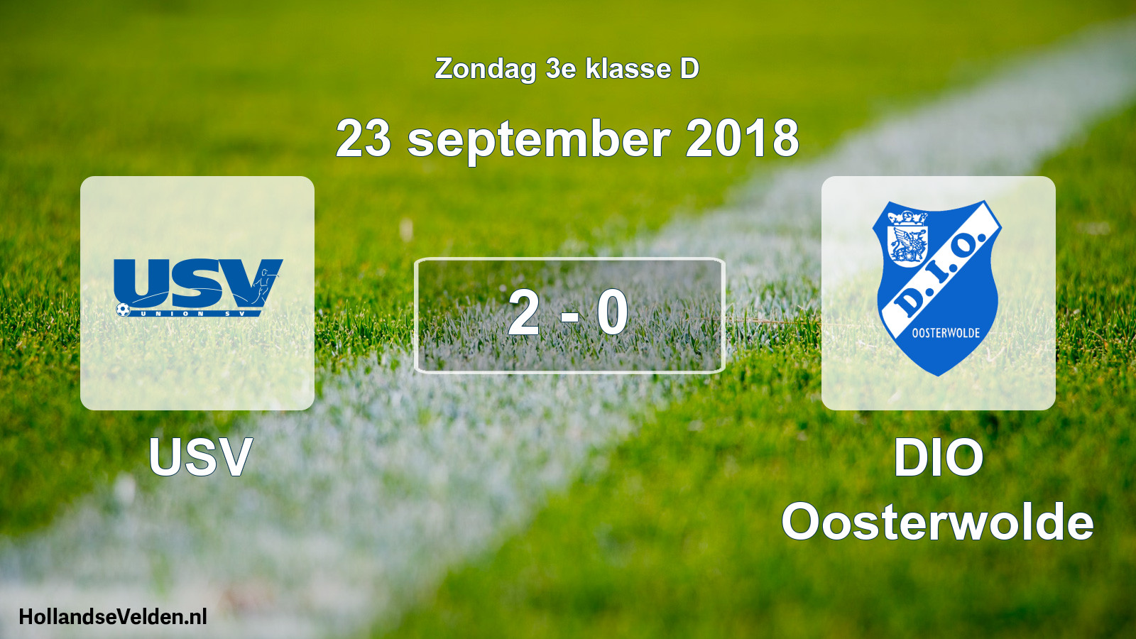 Total number of matches played: USV - DIO Oosterwolde 2 - 0 (23 September 2018)