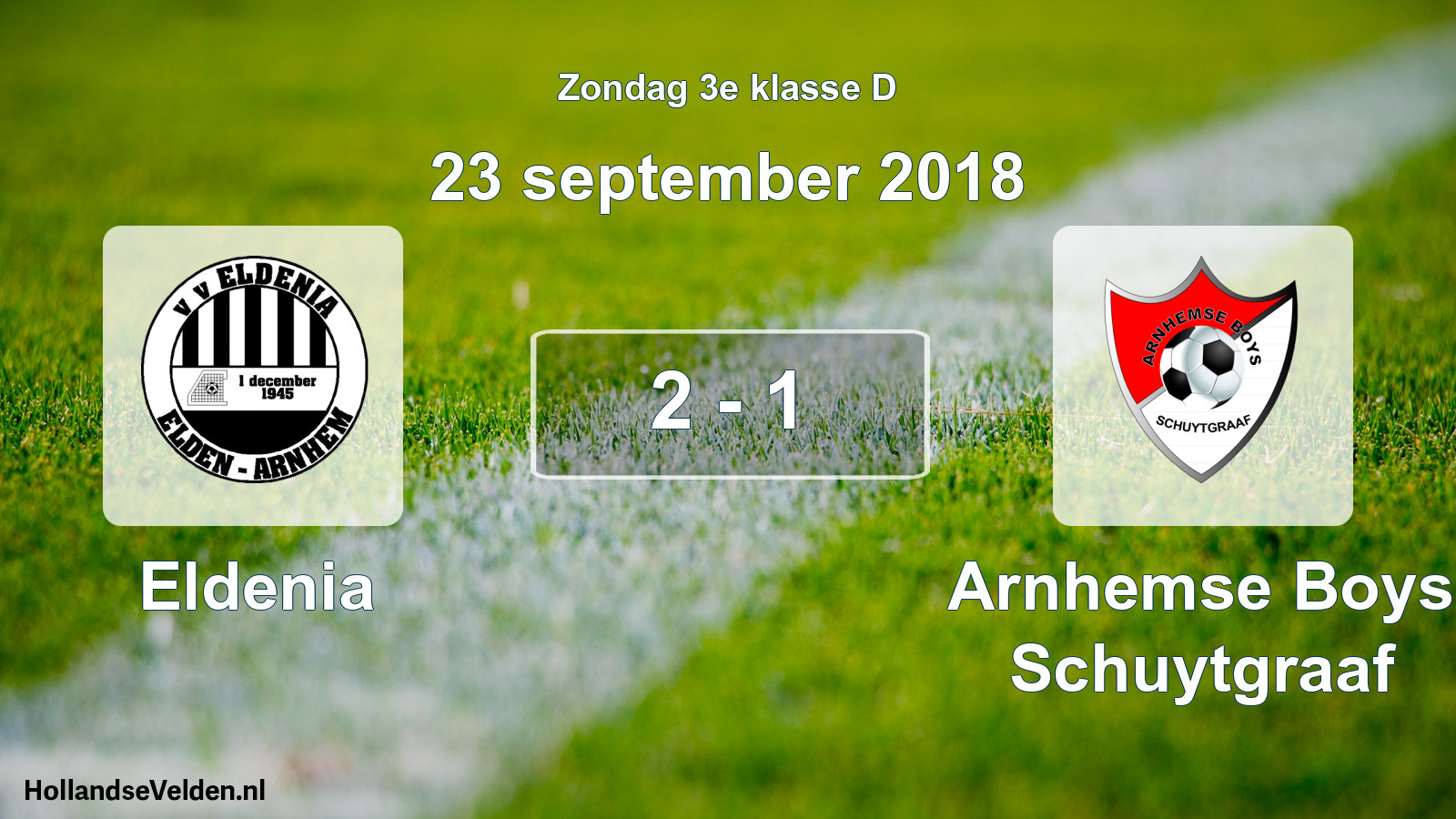 Total number of matches played: Eldenia - Arnhemse Boys Schuytgraaf 2 - 1 (23 September 2018)