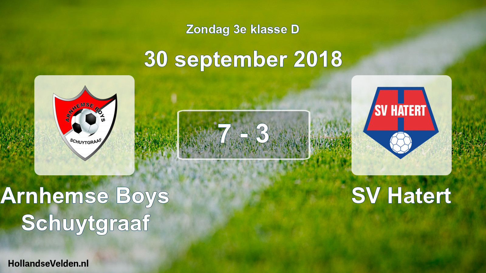 Total number of matches played: Arnhemse Boys Schuytgraaf - SV Hatert 7 - 3 (30 September 2018)