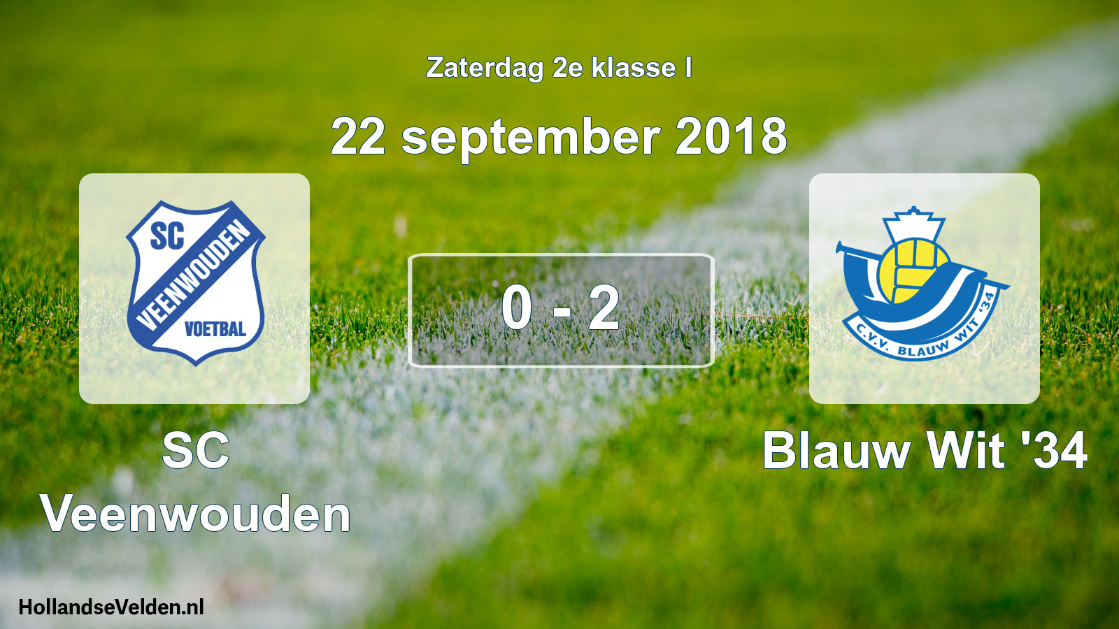 Total number of matches played: SC Veenwouden - Blauw Wit '34 0 - 2 (22 September 2018)