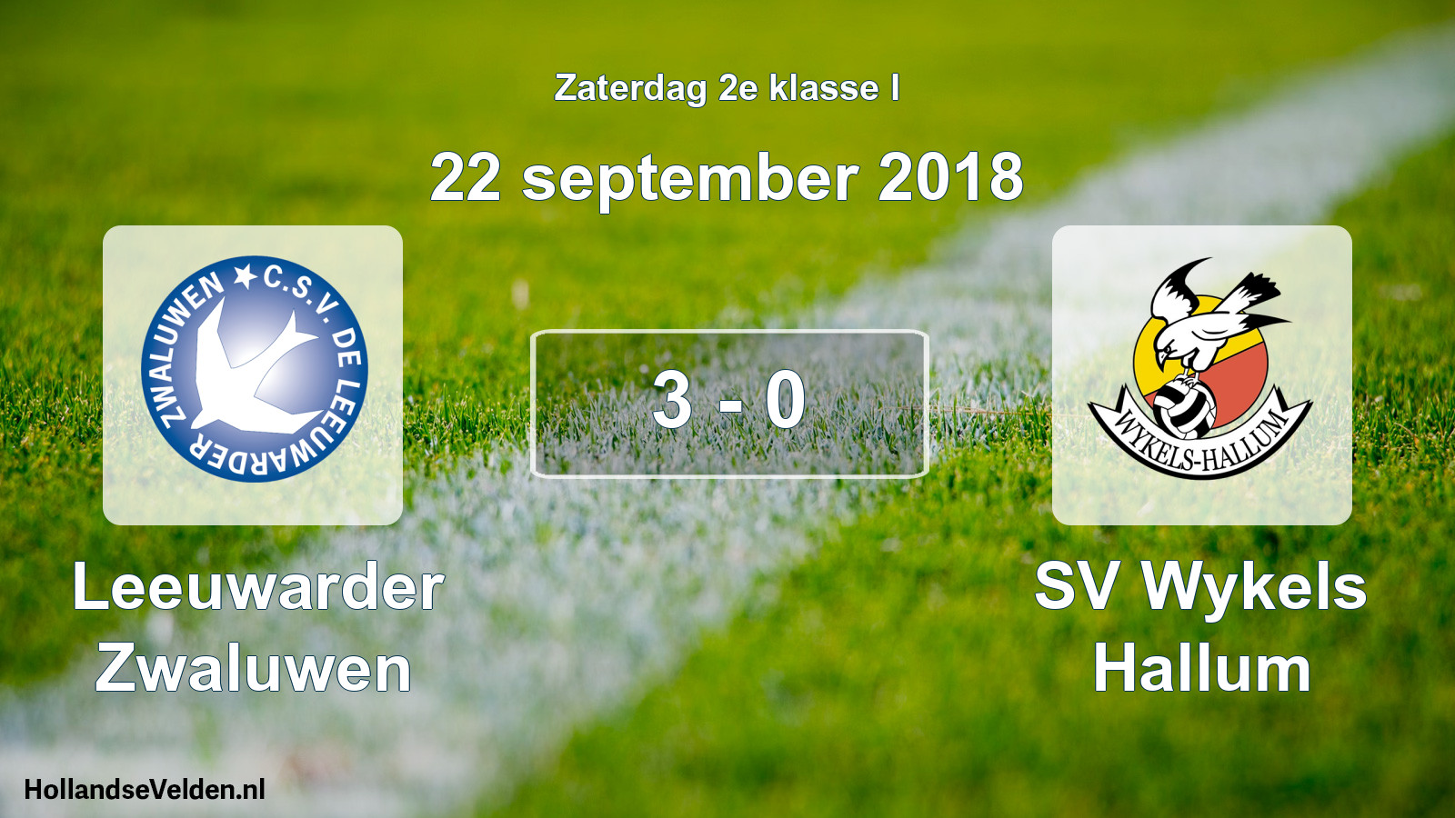 Total number of matches played: Leeuwarder Zwaluwen - SV Wykels Hallum 3 - 0 (22 September 2018)