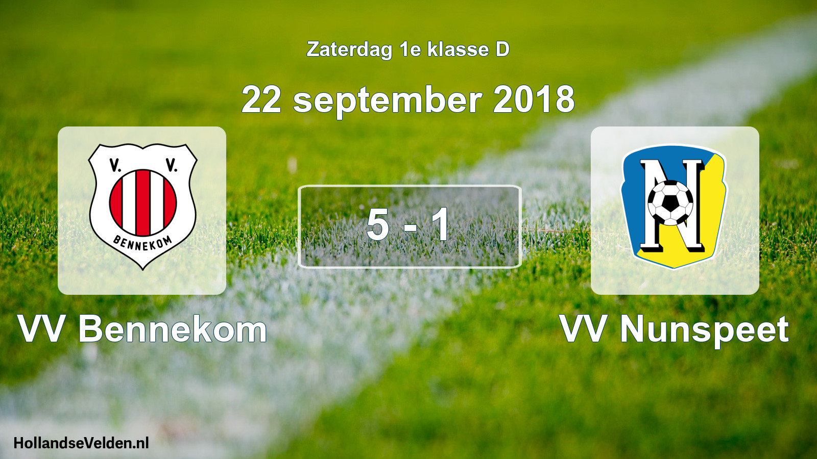 Total number of matches played: VV Bennekom - VV Nunspeet 5 - 1 (22 September 2018)