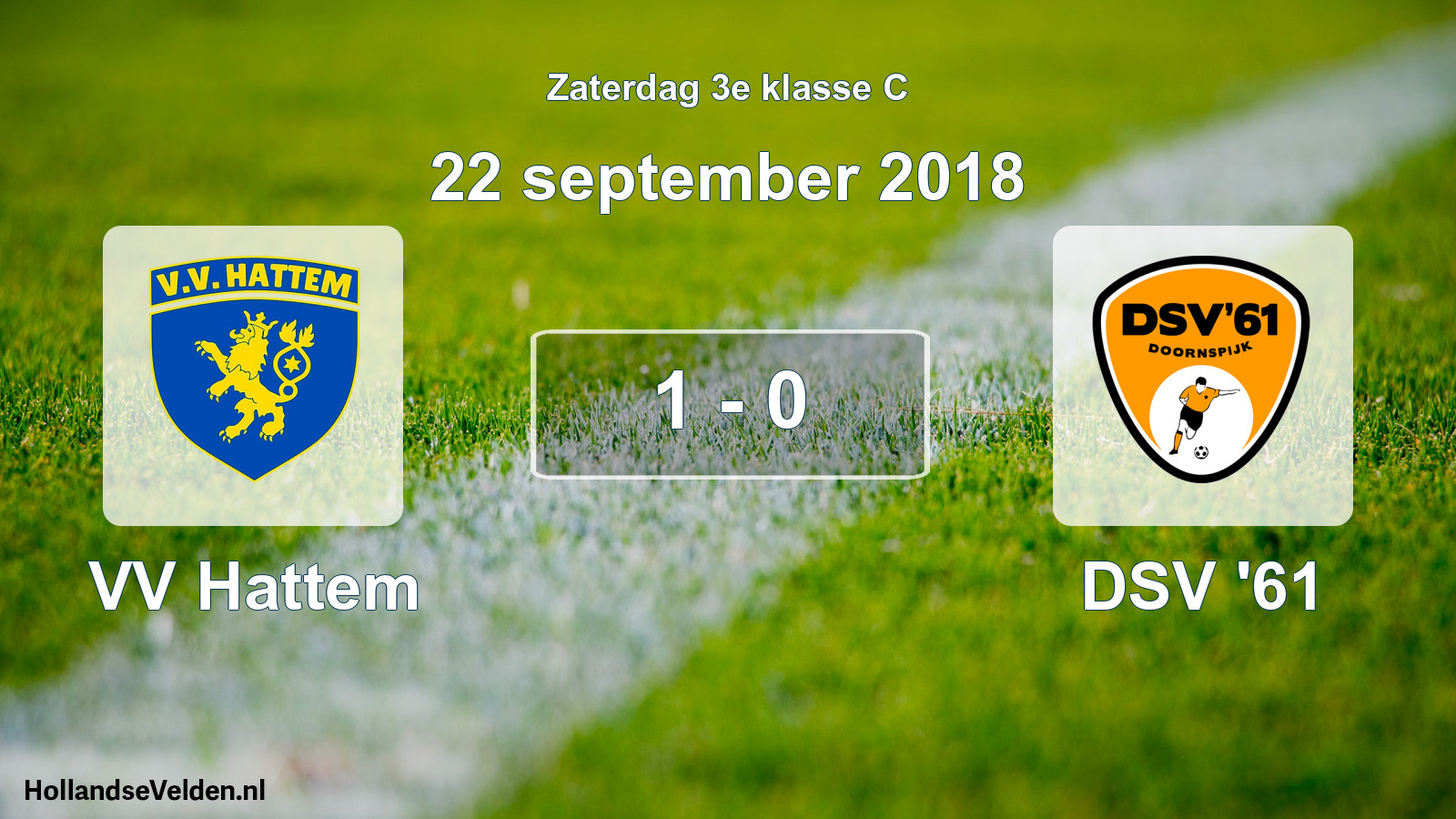 Total number of matches played: VV Hattem - DSV '61 1 - 0 (22 September 2018)