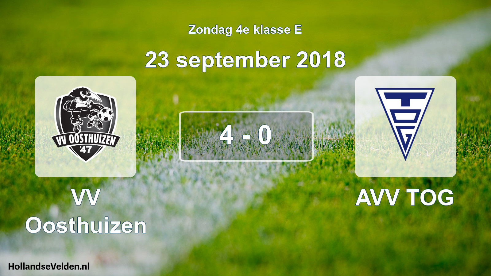 Total number of matches played: VV Oosthuizen - AVV TOG 4 - 0 (23 September 2018)