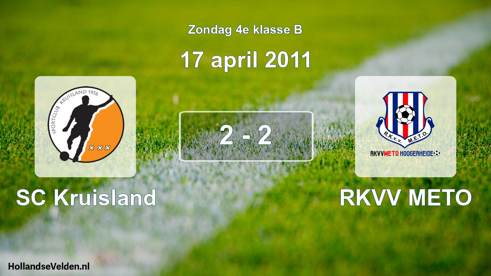Total number of matches played: SC Kruisland - RKVV METO 2 - 2 (17 April 2011)