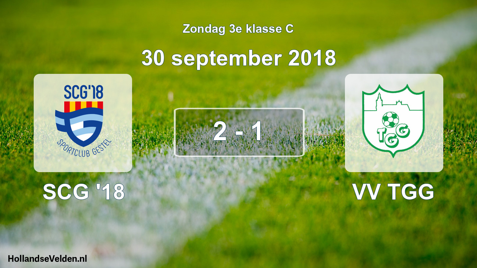 Total number of matches played: SCG '18 - VV TGG 2 - 1 (30 September 2018)