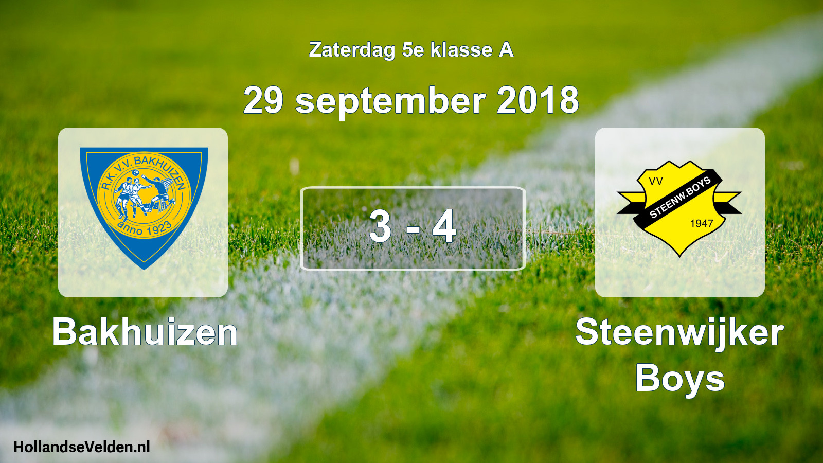 Total number of matches played: Bakhuizen - Steenwijker Boys 3 - 4 (29 September 2018)